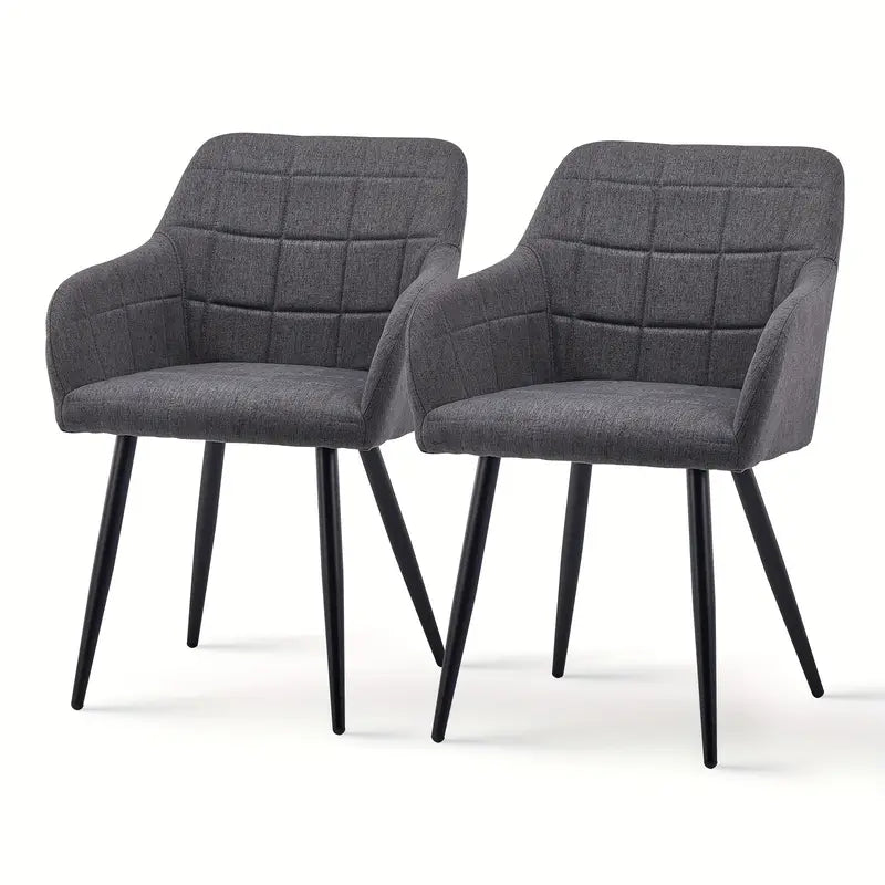 Lot de 2 Chaises de Salle à Manger Moderne et Confortable avec accoudoirs en lin