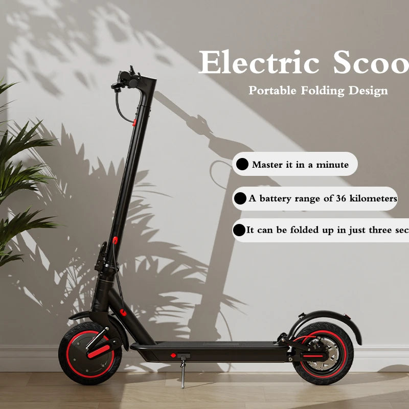 T1 PRO Trottinette Électrique Adulte 350W 36V10.4ah Avec Double Amortissement Et Pneus Antidéfauts Avant Et Arrière De 10 Pouces