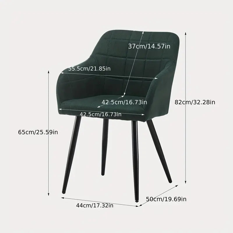Lot de 2 Chaises de Salle à Manger Moderne et Confortable avec accoudoirs en lin