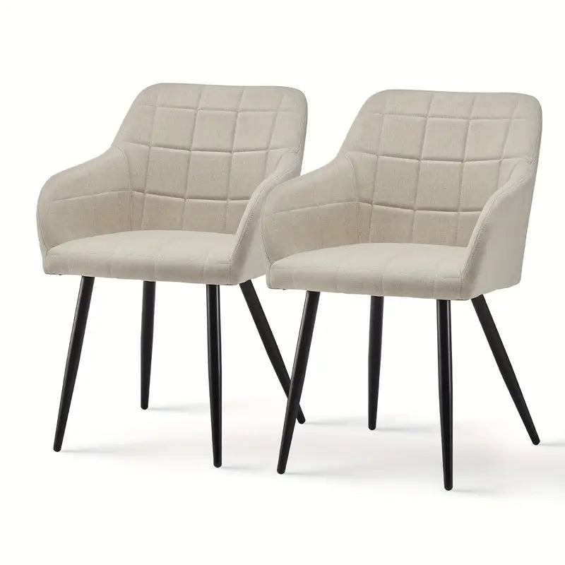 Lot de 2 Chaises de Salle à Manger Moderne et Confortable avec accoudoirs en lin