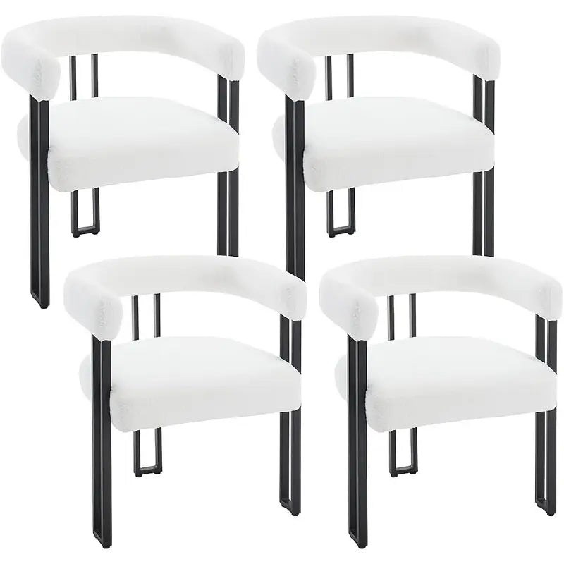 Lot de 4 chaises de Salle à Manger avec Pieds en Métal, Moderne et design, Siège Rembourré