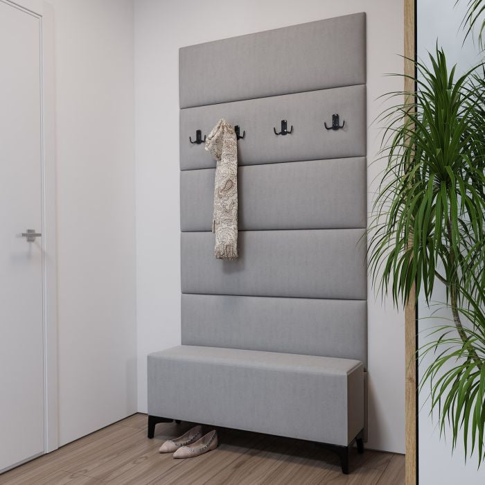 Porte manteau rembourré gris