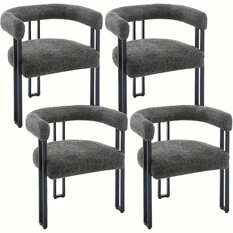 Lot de 4 chaises de Salle à Manger avec Pieds en Métal, Moderne et design, Siège Rembourré