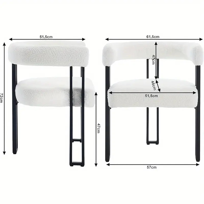 Lot de 4 chaises de Salle à Manger avec Pieds en Métal, Moderne et design, Siège Rembourré
