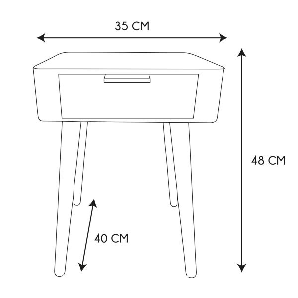 Chevet en bois jaune moutarde 1 tiroir