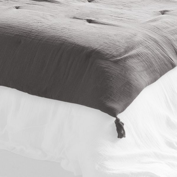 Edredon 150x150 cm 100% Gaze de coton Granit