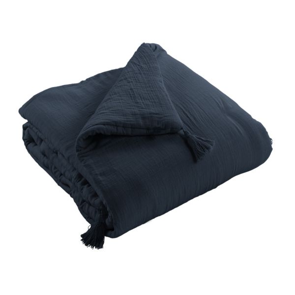 Edredon 150x150 cm 100% Gaze de coton Minuit