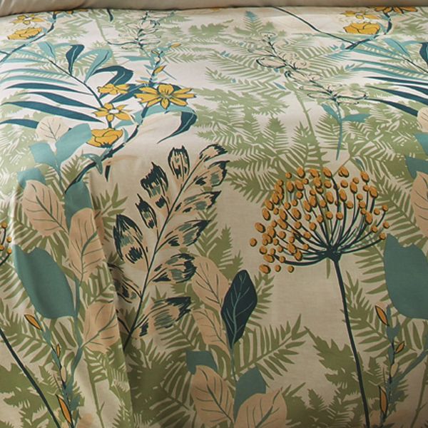 Housse de couette + 2 taies d'oreiller 100% coton 57 fils Emeraude