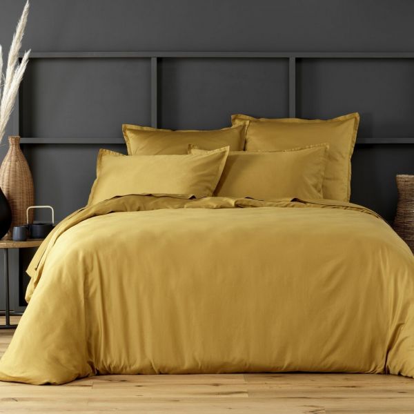 Housse de couette 100% Satin de Coton Bronze