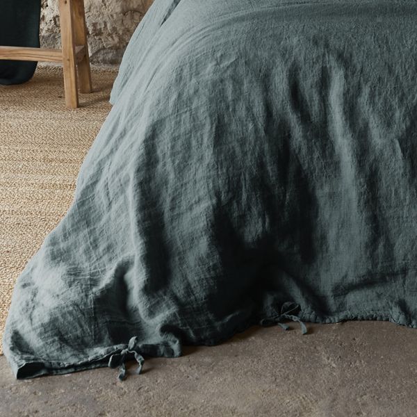 Housse de couette Lin Français Ardoise