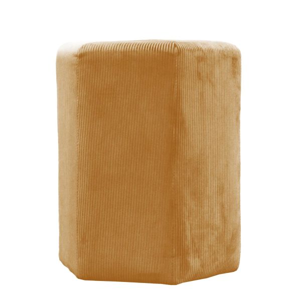 Pouf velours côtelé 35 cm jaune