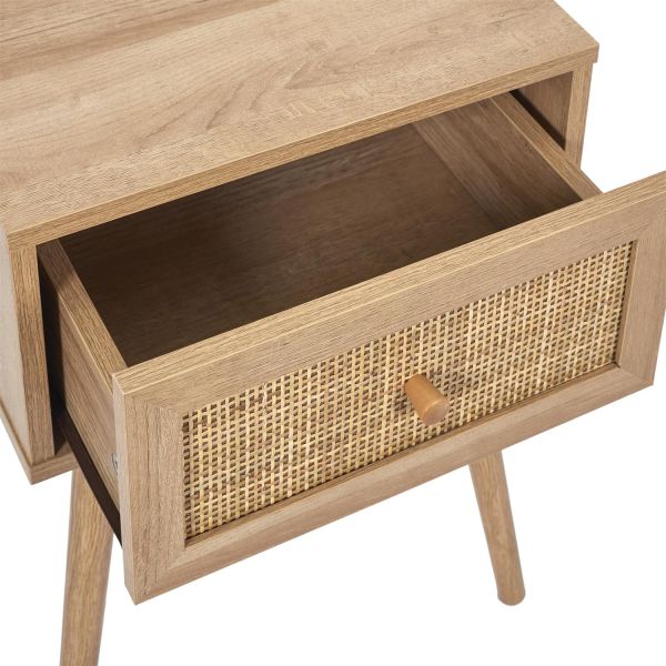 Table de chevet en rotin bali 1 tiroir