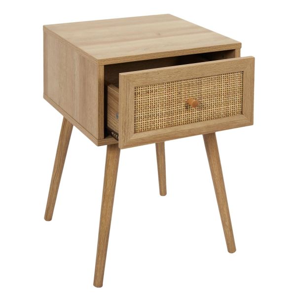 Table de chevet en rotin bali 1 tiroir