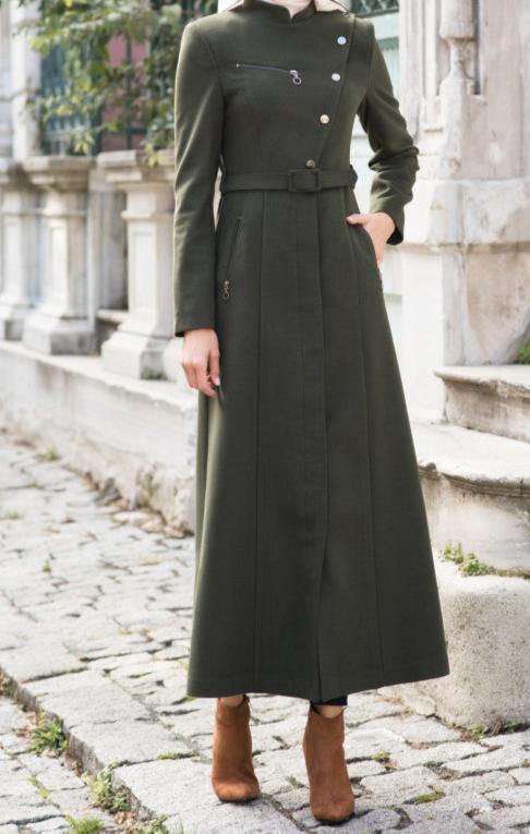 Manteau hiver long asymétrique