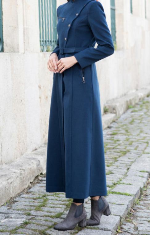 Manteau hiver long asymétrique