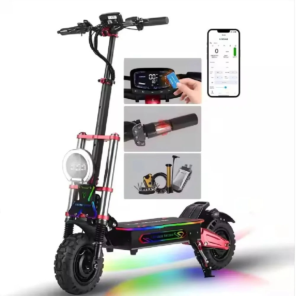 Trottinette Électrique Intelligente 6000W, 60V, 38Ah, 120km