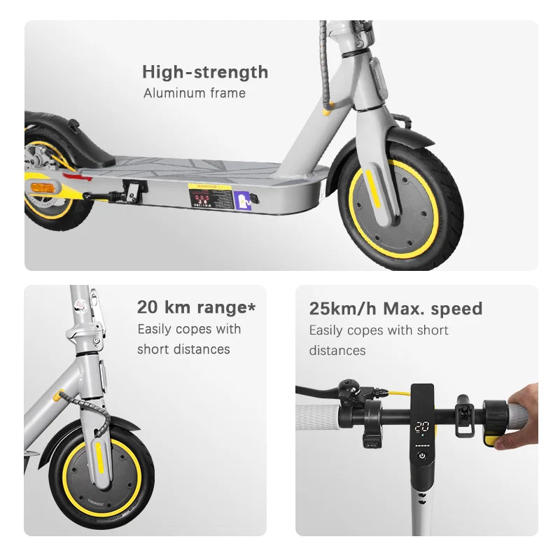 Scooter électrique 8,5 pouces 600W moteur pliable 2 roues e-scooter pour adultes unisexes avec portée de 20 km