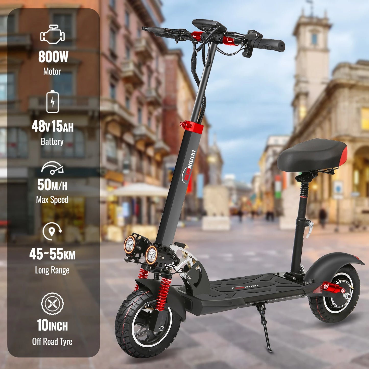 Scooter électrique 48V 15Ah vitesse maximale 50 km/h 50km portée