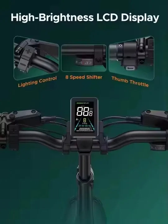 Vélo Électrique Pliant ENGINE Pro 2.0 Batterie 52V 16Ah Vitesse Max 25km/h Freins à Disque Hydrauliques Suspension Complète - Noir