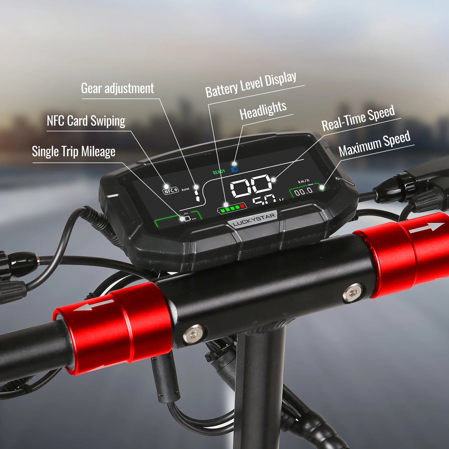 Scooter électrique 48V 15Ah vitesse maximale 50 km/h 50km portée