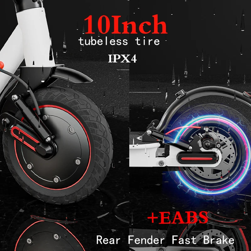 T1 PRO Trottinette Électrique Adulte 350W 36V10.4ah Avec Double Amortissement Et Pneus Antidéfauts Avant Et Arrière De 10 Pouces