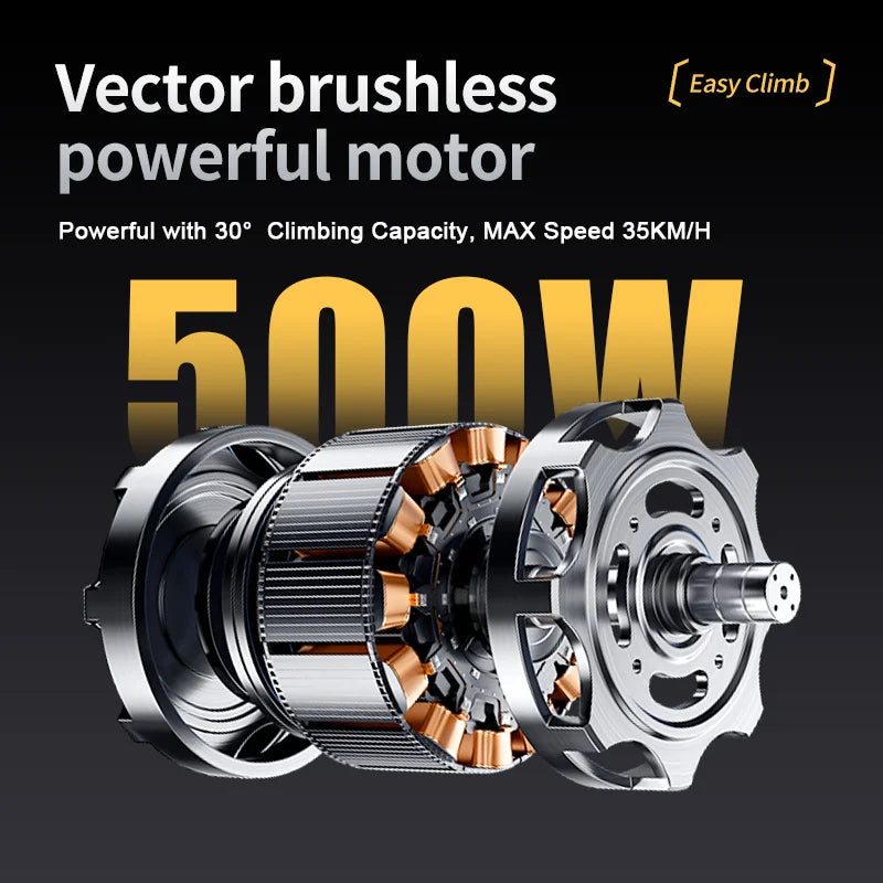 JUICEASE-Trottinette électrique ESBS/ESBSPRO, 500W, 54.6V, 10.4Ah/22,5 Ah, batterie de grande capacité, 45/100km d'autonomie, 35 km/h, 14 pouces