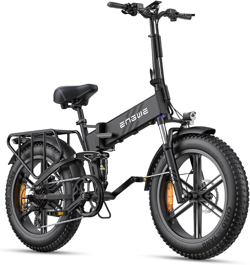 Vélo Électrique Pliant ENGINE Pro 2.0 Batterie 52V 16Ah Vitesse Max 25km/h Freins à Disque Hydrauliques Suspension Complète - Noir