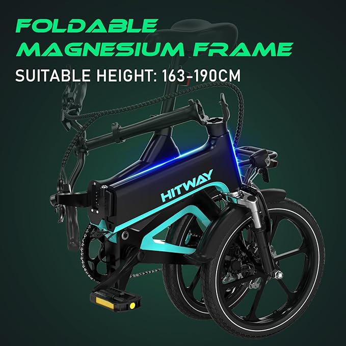 HITWAY vélo électrique 250W/36V Pliable avec Batterie 7,8Ah Autonomie Max 35 à 70 km