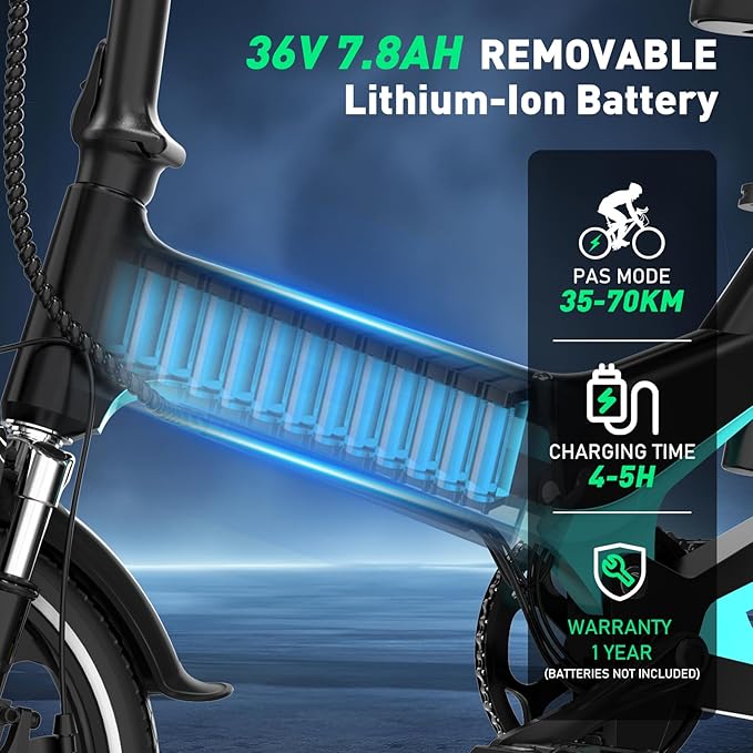 HITWAY vélo électrique 250W/36V Pliable avec Batterie 7,8Ah Autonomie Max 35 à 70 km