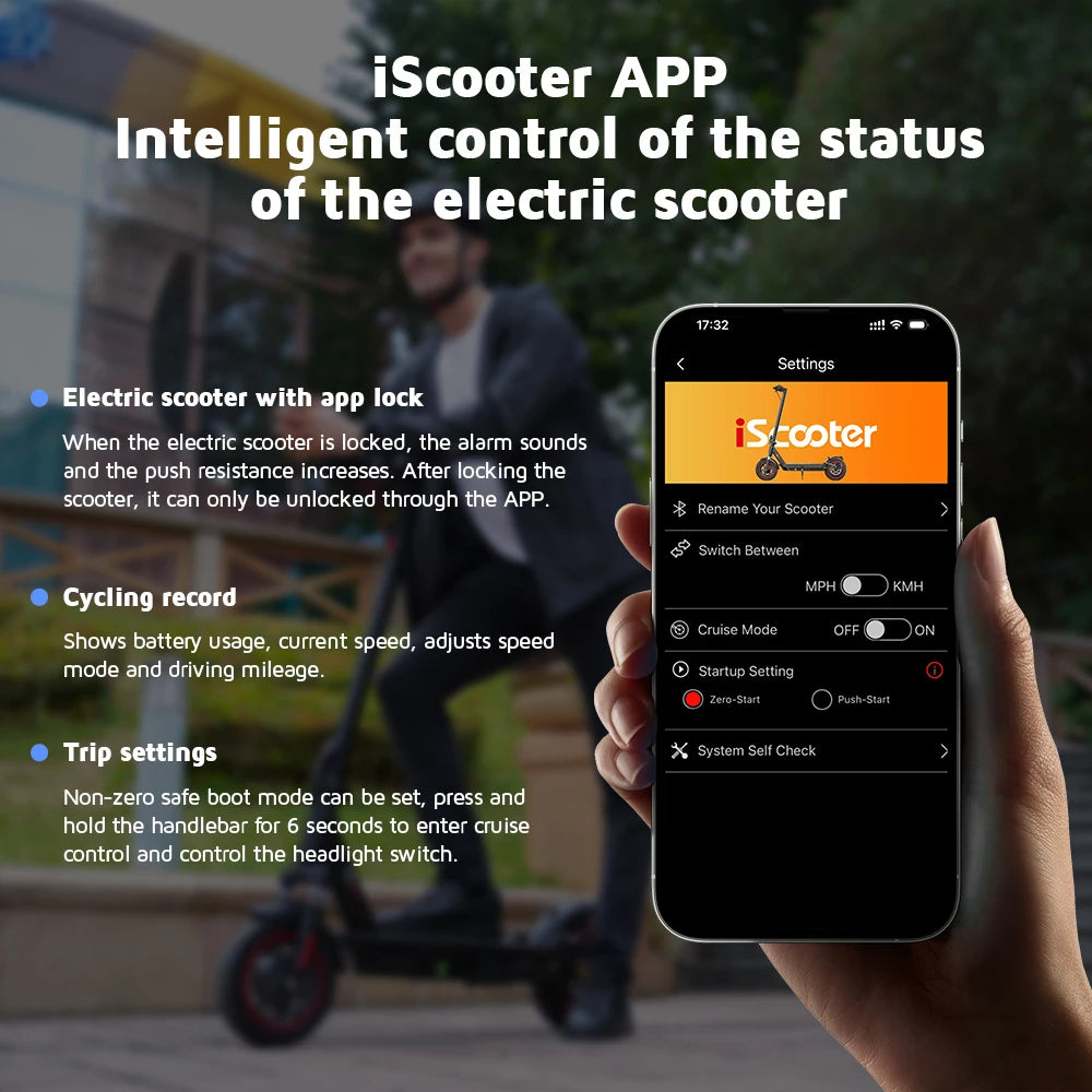 IScooter-Trottinette Électrique Pliable i10, Autonomie Maximale de 45km, 650W, 15Ah, 10 Pouces