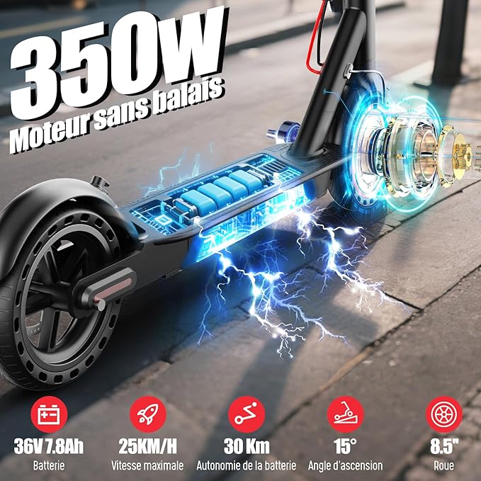 TODIMART T3 Trottinette Electrique Adulte Moteur 350W/25KM/H