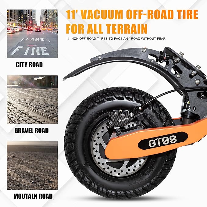 Trottinette électrique pour adulte, vitesse maximale 55 MPH, puissance totale 5600 W, batterie longue portée de 100 m, double entraînement 60 V, roues de 28 cm, portable et pliable, trottinette