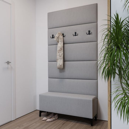Porte manteau rembourré gris