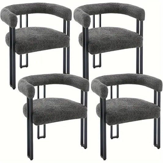 Lot de 4 chaises de Salle à Manger avec Pieds en Métal, Moderne et design, Siège Rembourré