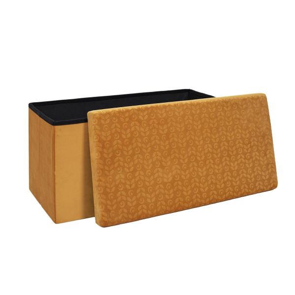 Coffre de rangement banc pliable Rétro Jaune