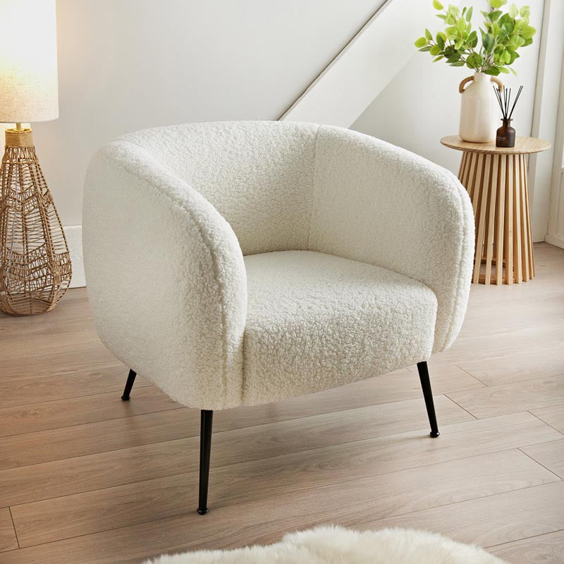 Fauteuil bouclette blanc