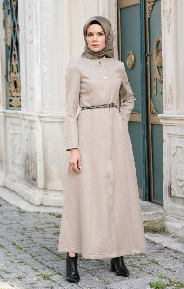Long abaya embroidered belt