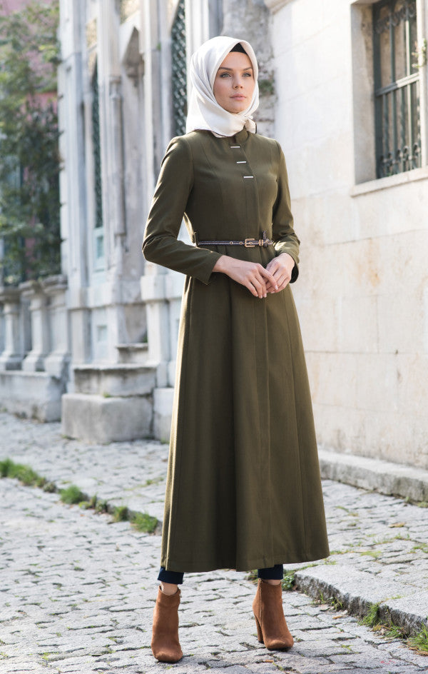 Long abaya embroidered belt