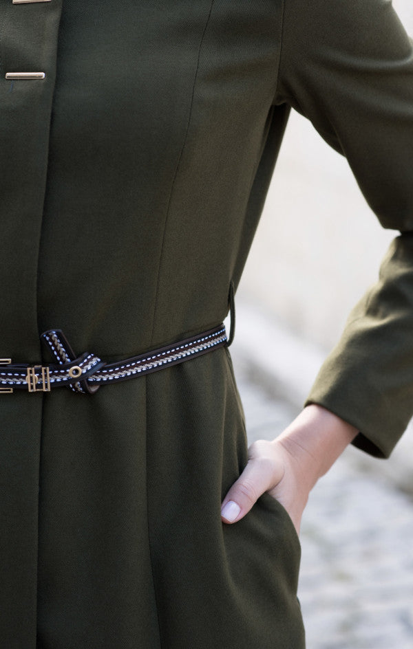 Long abaya embroidered belt