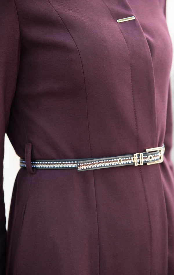 Long abaya embroidered belt