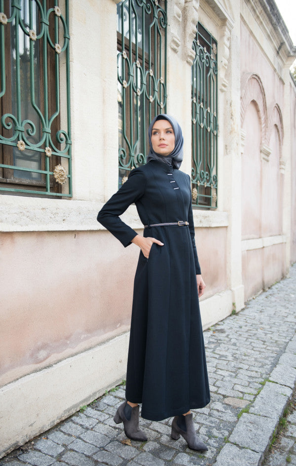 Long abaya embroidered belt