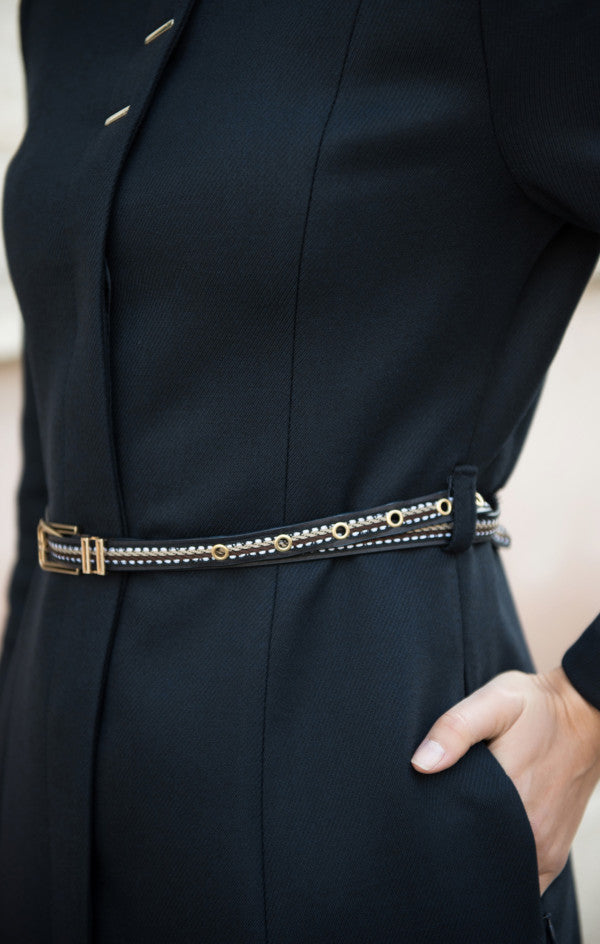 Long abaya embroidered belt